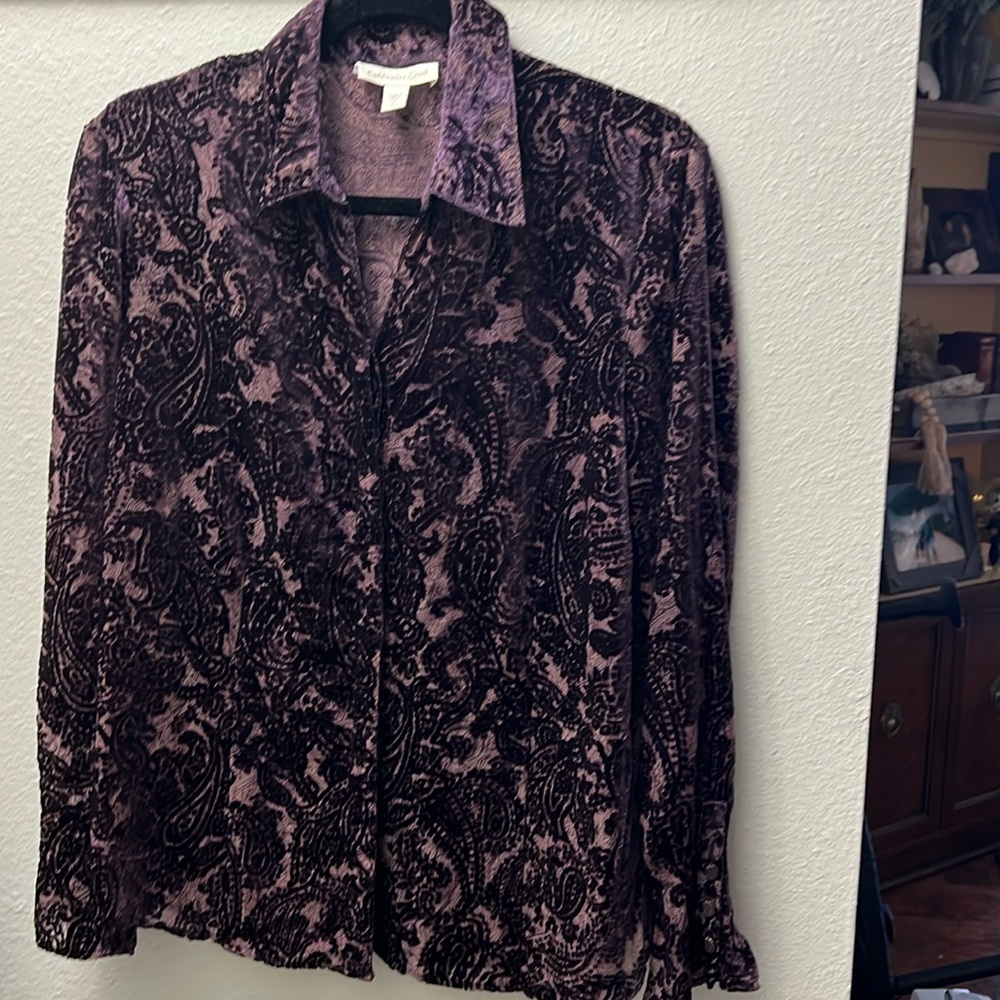 Coldwater Creek Purple Velvet Blouse